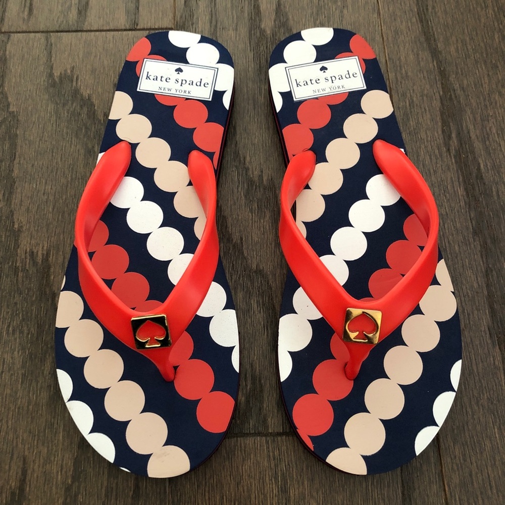 NEW Kate Spade Flip Flop Sandal Dot Printed